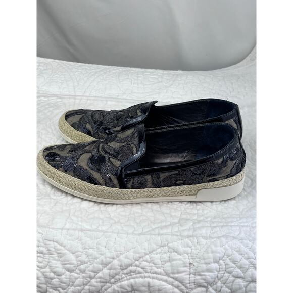 Donald J. Pliner Black and Gray Sequin Loafers - Picture 8 of 10
